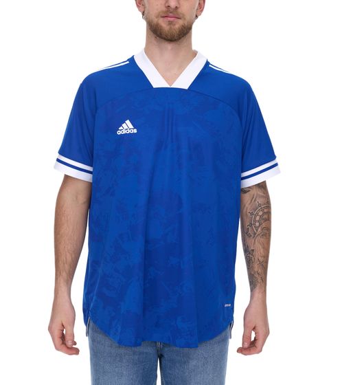 Camiseta de fútbol adidas Condivo 20 de manga corta para hombre con AeroReady FT7258 azul/blanco