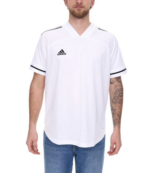 Maglia da calcio adidas Condivo 20 maglia a maniche corte da uomo con AeroReady FT7255 bianco/nero