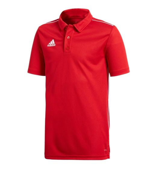 adidas Core 18 children's breathable polo shirt with Climalite technology sports shirt CV3681 red/white