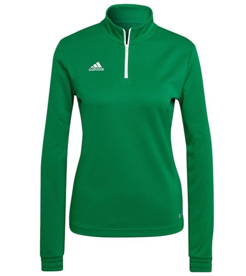 adidas Entrada 22 women's sustainable sports pullover training shirt with AEROREADY technology Troyer pullover long-sleeved shirt HI2131 green/white