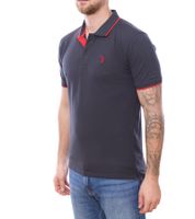 3er Sparpack U.S. POLO ASSN. Herren Polo-Shirt Basic-Shirt Baumwoll-Shirt Kurzarm-Shirt 197 66835 52520 297 Grau/Rot