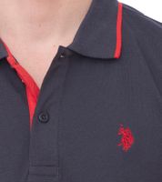 3er Sparpack U.S. POLO ASSN. Herren Polo-Shirt Basic-Shirt Baumwoll-Shirt Kurzarm-Shirt 197 66835 52520 297 Grau/Rot