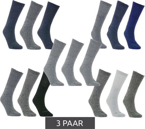 3 pairs of primair socks. sustainable leisure socks, cotton socks, long knitted socks 53200 black/white/light grey/dark grey