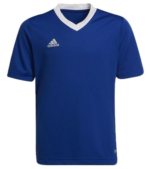 adidas Entrada 22 sustainable sports shirt for boys and girls training shirt with AEROREADY technology fitness top HG3948 blue/white