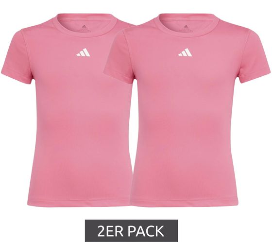 Pack of 2 adidas G TF children's shirts, short-sleeved sports shirts for girls with AEROREADY technology HL2449 Pink