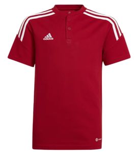 adidas Condivio 22 sustainable polo shirt for boys with cotton content Everyday shirt with AEROREADY technology Short-sleeved top HG6309 Red/White