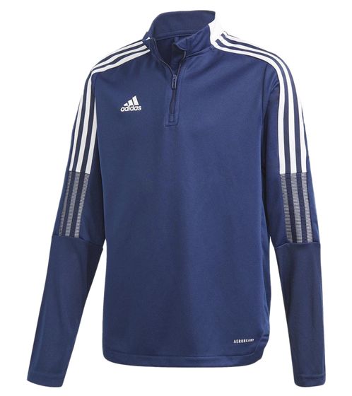 adidas Tiro 21 maillot de sport durable pour garçons et filles pull de fitness court avec technologie AEROREADY maillot d'entraînement GK9661 bleu/blanc