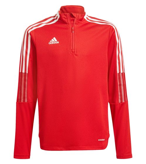 adidas Tiro 21 chemise de sport durable pour garçons et filles pull de fitness court avec technologie AEROREADY chemise d'entraînement GM7323 rouge/blanc