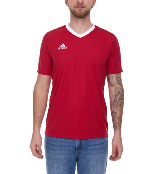 Camiseta deportiva adidas Entrada 22 para hombre camiseta de entrenamiento sostenible con tecnología AEROREADY fitness top H61736 rojo/blanco