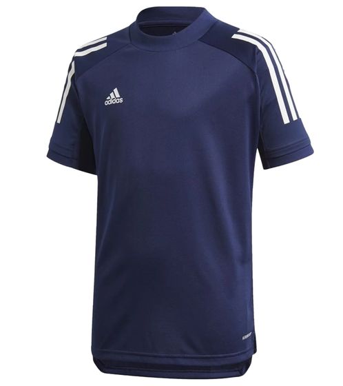 adidas Condivo 20 sports shirt for boys and girls with mesh inserts Training shirt with AEROREADY Fitness shirt ED9222 Blue/White