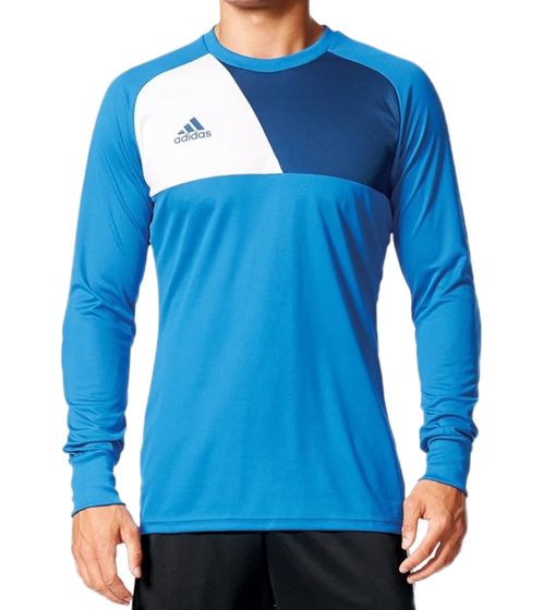 adidas Assita 17 - Camiseta de manga larga para hombre, camiseta de fútbol, ​​camiseta de fitness con tecnología Climalite, jersey de manga larga AZ5399 azul/blanco