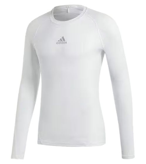 adidas AlphaSkin da uomo sostenibile a maniche lunghe girocollo pullover sportivo pullover camicia fitness CW9487 bianco