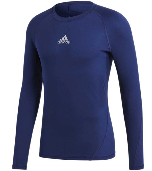 adidas AlphaSkin men's sustainable long-sleeved round-neck sweater sports sweater fitness shirt CW9489 blue