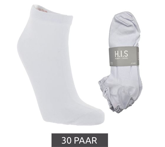 30 paires de chaussettes baskets H.I.S Chaussettes en coton certifiées Oeko-Tex 8915F.018 660 Blanc