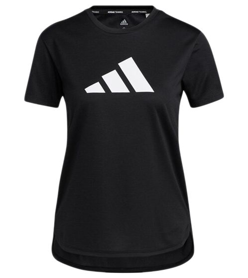 adidas Damen nachhaltiges Rundhals Shirt mit AEROREADY Technologie Sport Short Kurzarm Shirt GQ9422 Schwarz