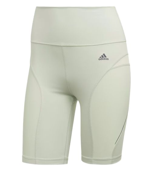 adidas women's sustainable sports shorts with AEROREADY technology short pants fitness pants sports leggings HN9456 light green