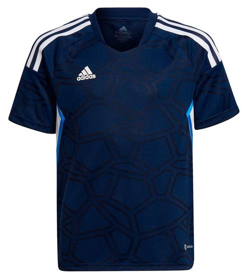 Camiseta de fútbol adidas Condivo 22 MD de manga corta para niños con AeroReady para niños o niñas adolescentes HA3560 azul/blanco