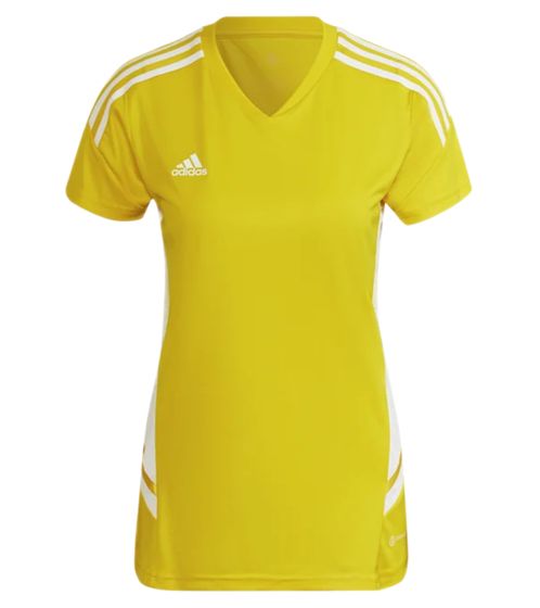 adidas Condivo 22 maglietta sportiva da donna a maniche corte con AEROREADY in materiale riciclato maglietta per tutti i giorni maglietta fitness HD4730 giallo/bianco