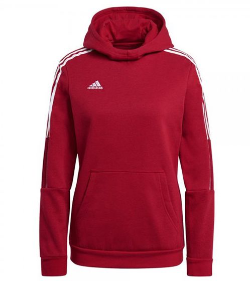 Felpa da donna adidas Tiro21 in cotone sostenibile con cappuccio maglione invernale GM7327 rosso