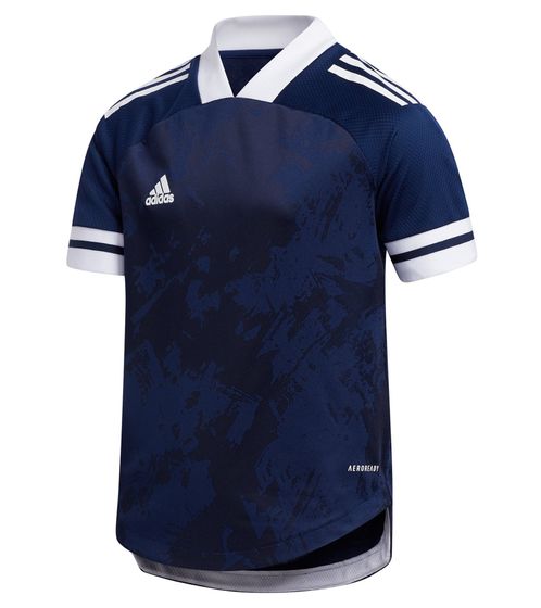 Maglia sportiva adidas Condivo 20 in jersey per ragazzi e ragazze, maglietta da allenamento con maglietta fitness AEROREADY FT7250 blu scuro/bianco