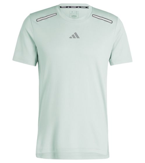 adidas Herren Trainings Shirt mit AEROREADY Technologie Sport Trikot Fitness Shirt Kurzarm Shirt IB3467 Hellgrun