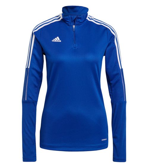 adidas Tiro21 women's sustainable pullover with logo everyday pullover with AEROREADY technology GM7316 blue