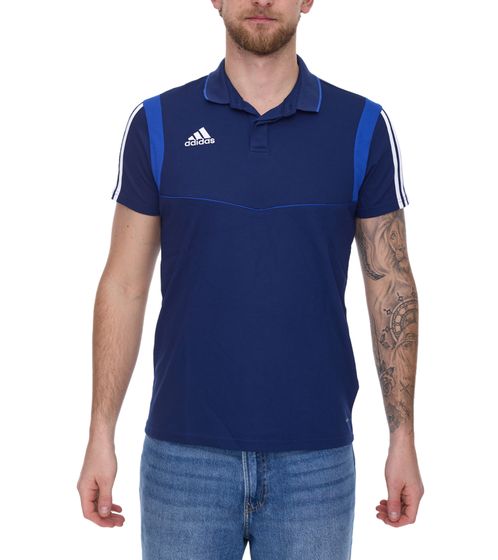 adidas Tiro 19 sustainable polo shirt for men with cotton content everyday shirt short sleeve top DU0868 Blue