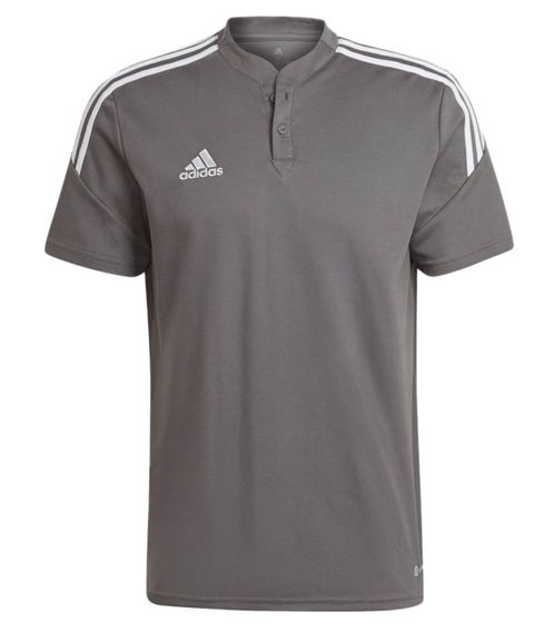 adidas Condivo 19 sustainable polo shirt for men with cotton content, everyday shirt, short sleeve top, HD2320 gray