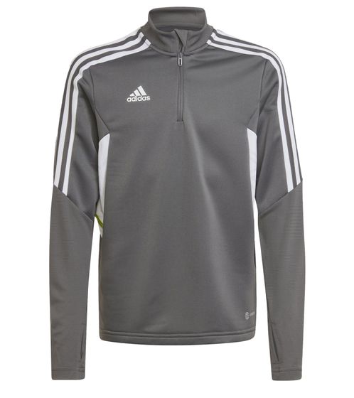 adidas Condivo 22 maglietta sportiva sostenibile per ragazzi e ragazze maglione fitness corto con tecnologia AEROREADY maglietta da allenamento HD2303 grigio/bianco