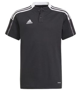 Polo sostenibile adidas Tiro 21 per ragazzi con contenuto di cotone Maglietta per tutti i giorni con tecnologia AEROREADY Top a manica corta GM7362 Nero