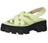 ILC Damen Sandalette Riemchen-Sandalen mit derber Sohle Echtleder C45-8541 Beige/Blau, Grün oder Weiß
