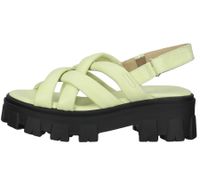 ILC Damen Sandalette Riemchen-Sandalen mit derber Sohle Echtleder C45-8541 Beige/Blau, Grün oder Weiß