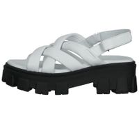 ILC Damen Sandalette Riemchen-Sandalen mit derber Sohle Echtleder C45-8541 Beige/Blau, Grün oder Weiß