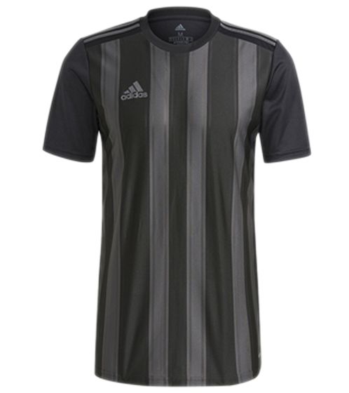 adidas Striped 21 men's sports shirt sustainable training shirt with AEROREADY technology striped fitness top GN7625 black