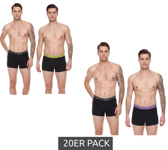 20er Pack Kappa Herren Boxershorts mit Marken Schriftzug und Logo Unterhose 351K1JW Schwarz/Lime oder Schwarz/Violett 20er Pack Kappa Herren Boxershorts mit Marken Schriftzug und Logo Unterhose 351K1JW Schwarz/Lime oder Schwarz/Violett