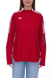 Jersey troyer sostenible de mujer adidas Tiro21 con logo, jersey de uso diario con tecnología AEROREADY GM7317 rojo