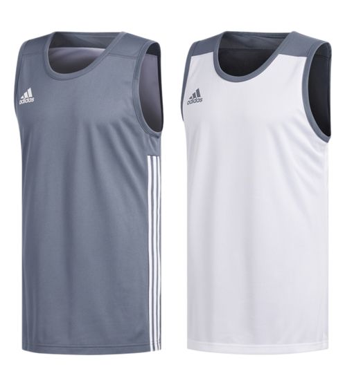 adidas 3G Speed Herren wendbares Tank-Top mit Climalite-Technologie DX6385 Grau/Weiß