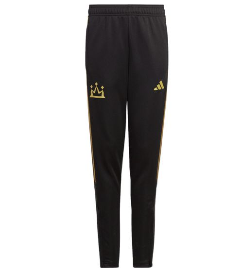 adidas Salah sustainable training pants for boys sports pants with AEROREADY technology joggers HR8834 black/gold