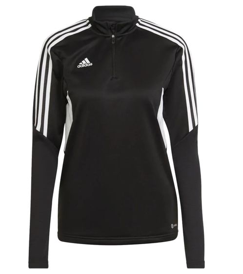 Sweat-shirt adidas Condivo 22 HalfZip pour femme chemise troyer durable avec chemise à manches longues AeroReady avec passants pour les pouces H21250 Noir