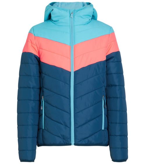 McKINLEY Ricos GLS children's quilted jacket for girls, water-repellent teen winter jacket 408116 922581 blue/apricot