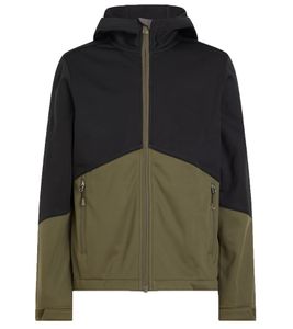 Giacca softshell per bambini McKINLEY Bennet III B per ragazzi, giacca con cappuccio idrorepellente 421428 904 057 nero/verde