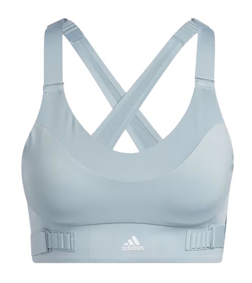 Sujetador deportivo adidas FastImpact Luxe Run High Support Mujer con tecnología AEROREADY Bustier H56861 Gris plateado