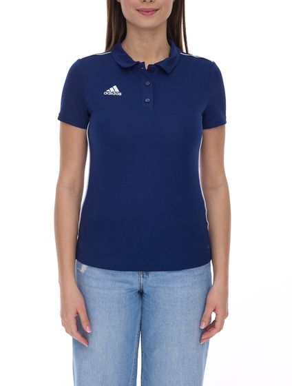 adidas Core 18 women's polo shirt short-sleeved shirt with AEROREADY technology everyday shirt CV3678 blue/white