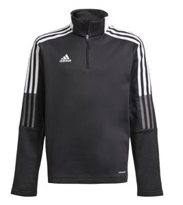 adidas Tiro 21 Warm Sport-Shirt für Jungen und Mädchen mit AEROREADY-Technologie Primegreen Sport-Trikot GM7366 Schwarz/Weiß