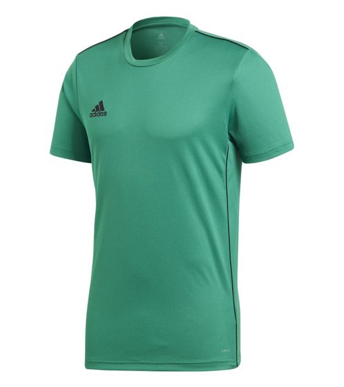 adidas Core 18 Herren Sport-Shirt mit Kontrastierende Paspelierung Trainings-Shirt CV3454 Grün