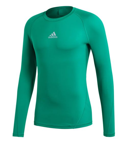 adidas AlphaSkin Men's Sustainable Long Sleeve Round Neck Pullover Sports Pullover Fitness Shirt CW9504 Green