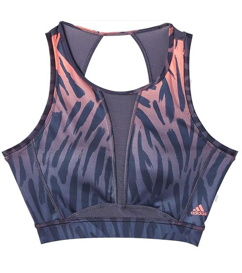 adidas TRN TIGR AOP women's sports bra with AEROREADY technology training bra HA4324 dark blue