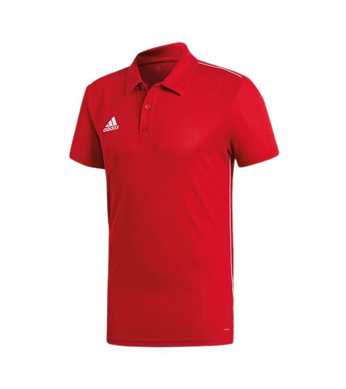 Polo da uomo adidas Core 18 a maniche corte con tecnologia ClimaLite camicia da tutti i giorni CV3591 rossa