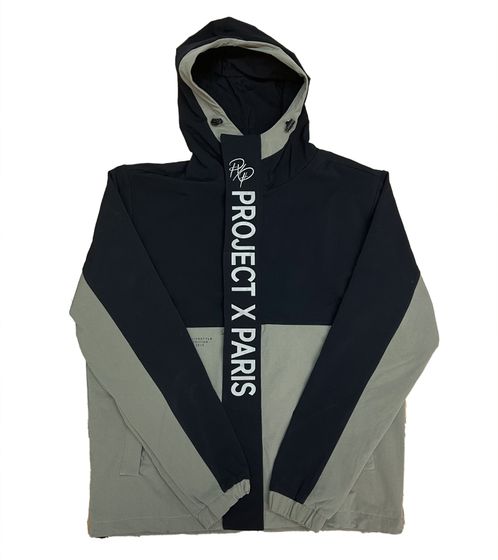 Project X Paris Herren Herbst-Jacke Kapuzen-Jacke Übergangs-Jacke 2333120 BKKH Schwarz/Braun