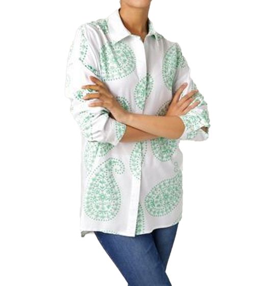 Blusa estiva da donna Aniston CASUAL FM Blusa manica 3/4 con stampa floreale all-over 29313747 bianco/verde